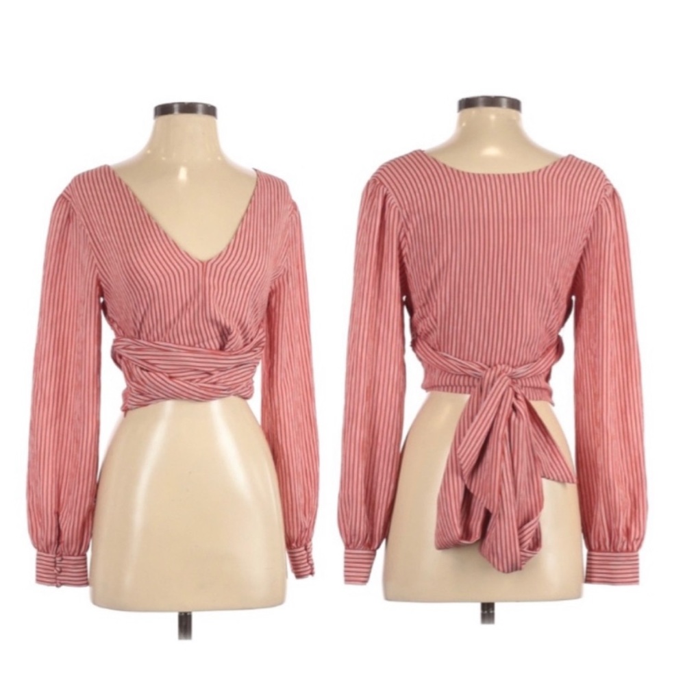 109. Chriselle X J.O.A Crop Tie Blouse Top